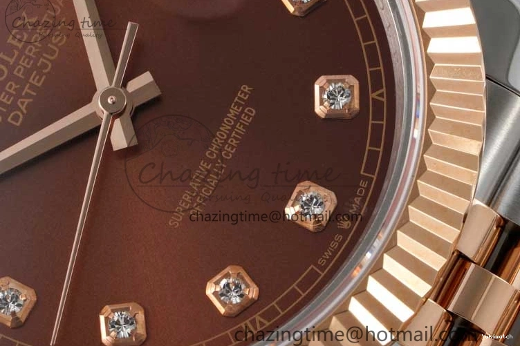 Jubilee Edition Dial VR3235 904L JDF RG V2 Steel Diamonds SS 41 RG Bracelet SS 1:1 Best DateJust Brown on 0828
